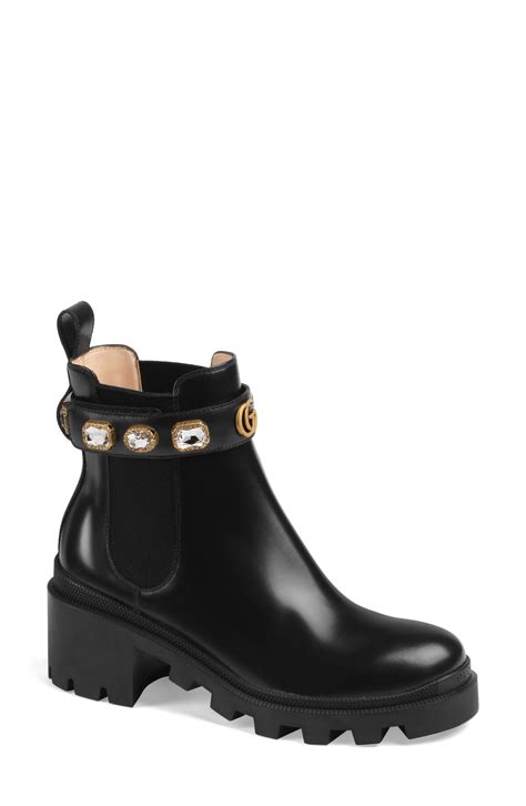 gucci boots jewels|Gucci Trip Jewel Strap Bootie (Women) .